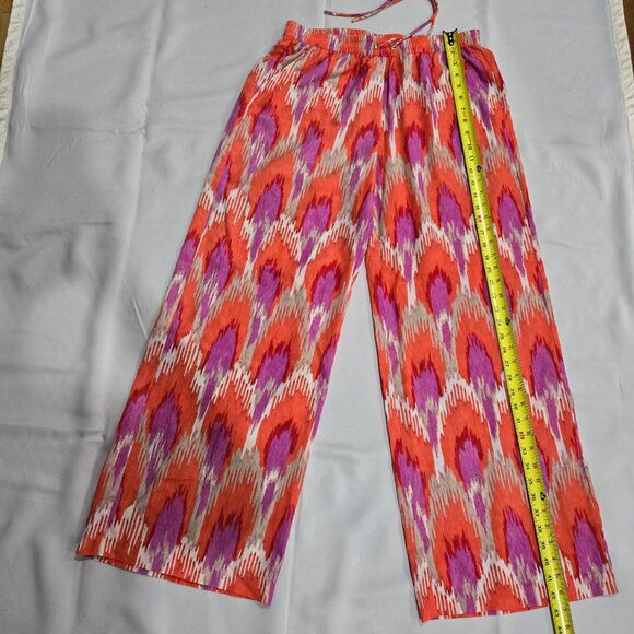 NWOT Michael Kors Ikat Print Wide Leg Pants with Pockets L - Picture 2 of 5